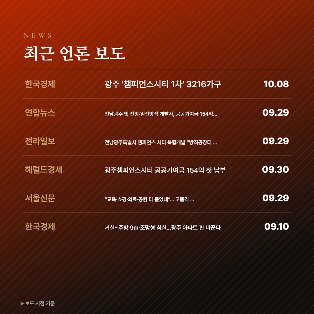 챔피언스시티 언론 보도 모음